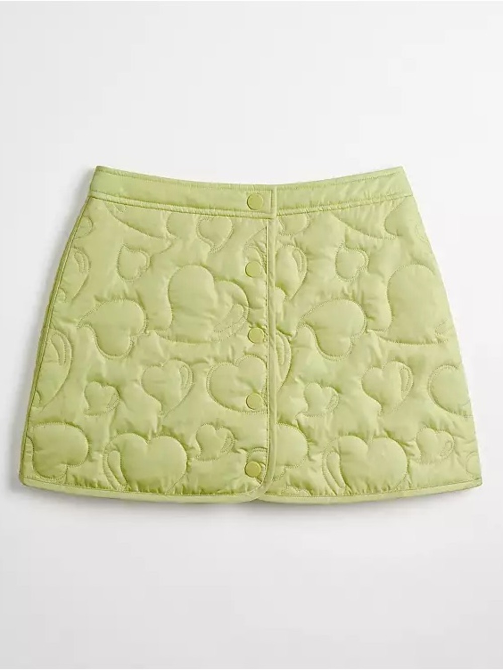 Coachtopia Loop Quilted Heart Mini Skirt in Pale Lime - Size 28